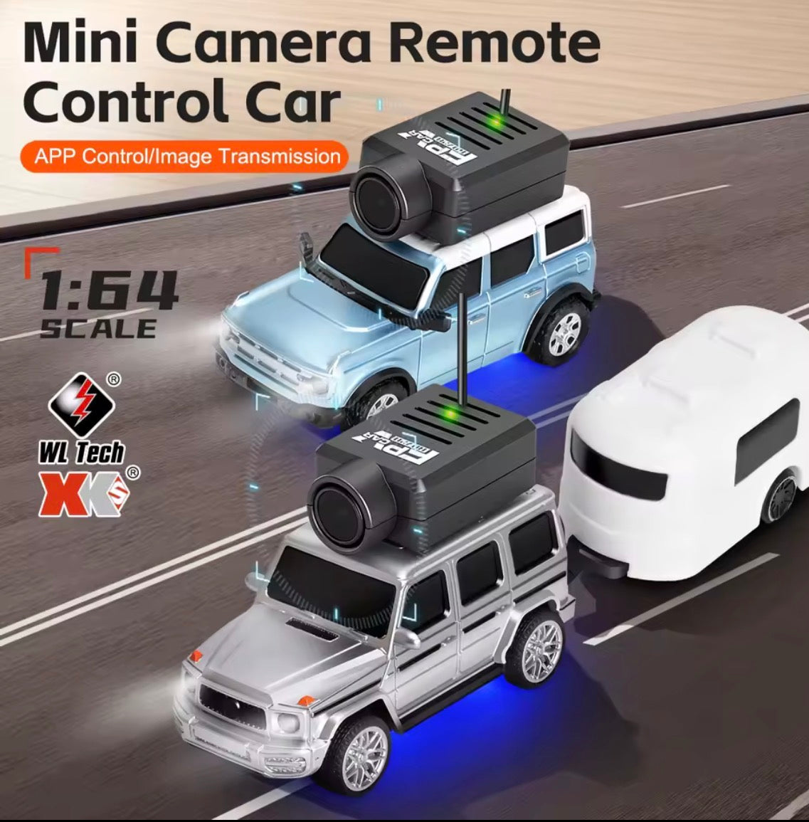 Mini Coche RC FPV con Cámara HD - Escala 1/64